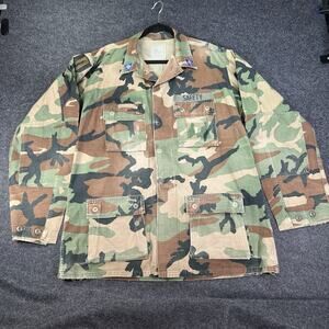 US Army M81 Woodland Camo Combat BDU Hot Weather Coat/Jacket Large X-Long 003